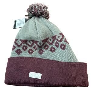 Ping Ladies Pom Pom Knit Golf Beanie Hat Cap Burgundy Gray Nightingale NWT $25